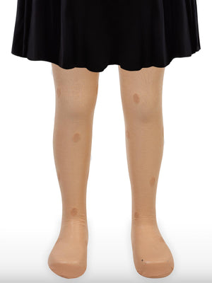 Civil Girls Fit Puanlı Kalp 2-6 Yaş Külotlu Çorap - Bej