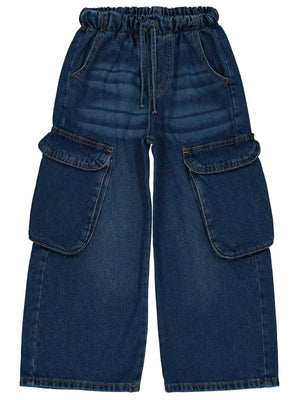 Civil Girls Büyük Cepli  6-9 Yaş Pantolon - Mavi
