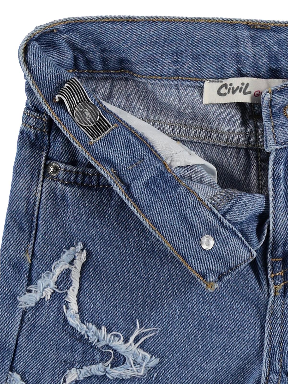 Civil Girls Yıldız Nakışlı 2-5 Yaş Pantolon - Mavi