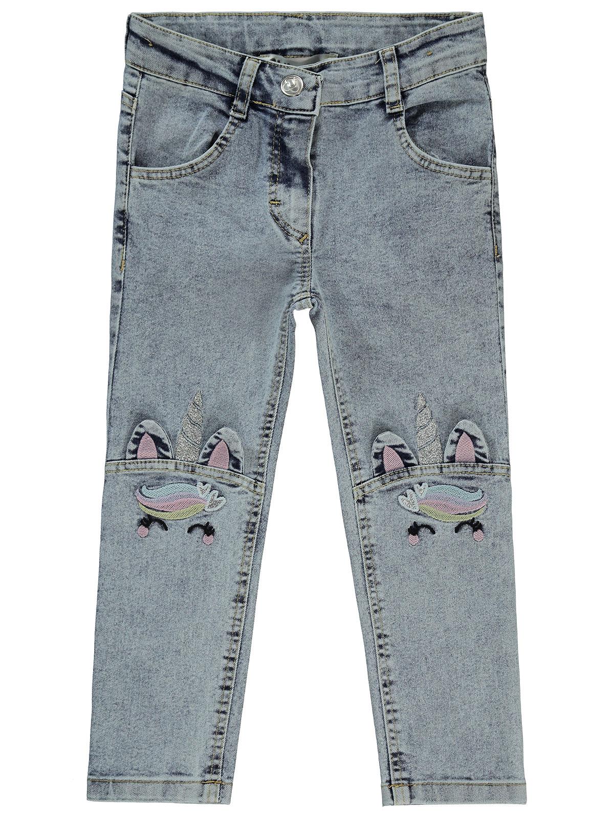 Civil Girls Unicorn Nakışlı 2-5 Yaş Pantolon - Mavi