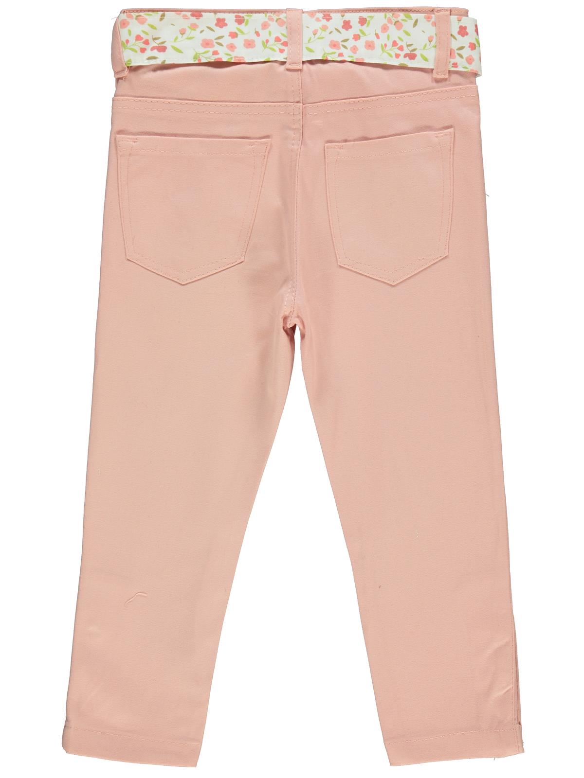 Civil Girls Renkli Kemerli 2-5 Yaş Pantolon - Pudra