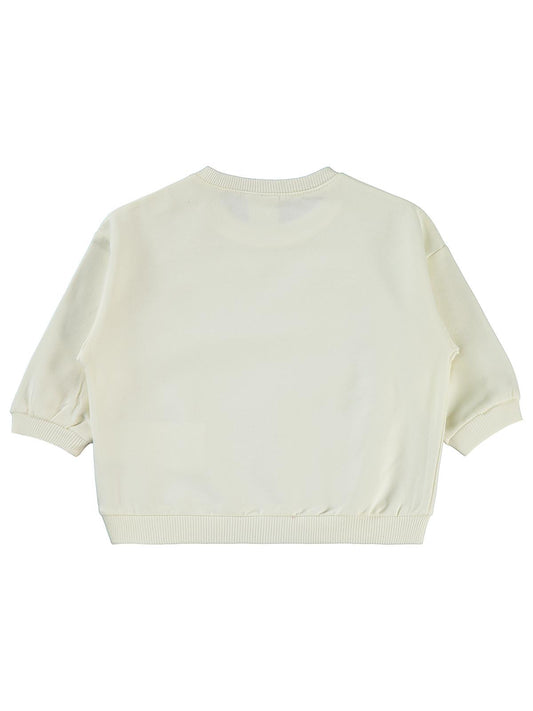 Civil Baby Civil Basic Kalp Etiketli 6-18 Ay Sweatshirt - Ekru