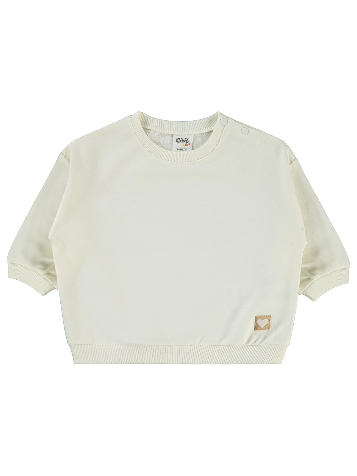 Civil Baby Civil Basic Kalp Etiketli 6-18 Ay Sweatshirt - Lila