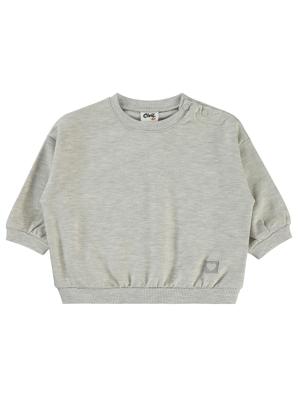 Civil Baby Civil Basic Kalp Etiketli 6-18 Ay Sweatshirt - Lila