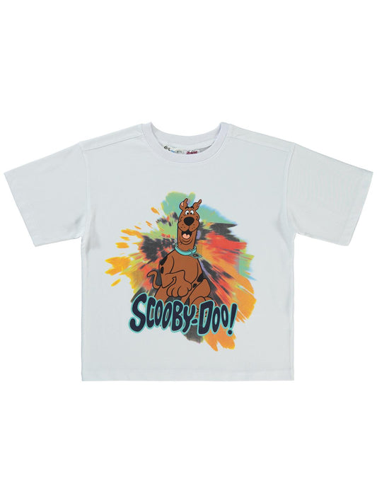 Scooby Doo Baskılı 10-13 Yaş Tişört - Beyaz