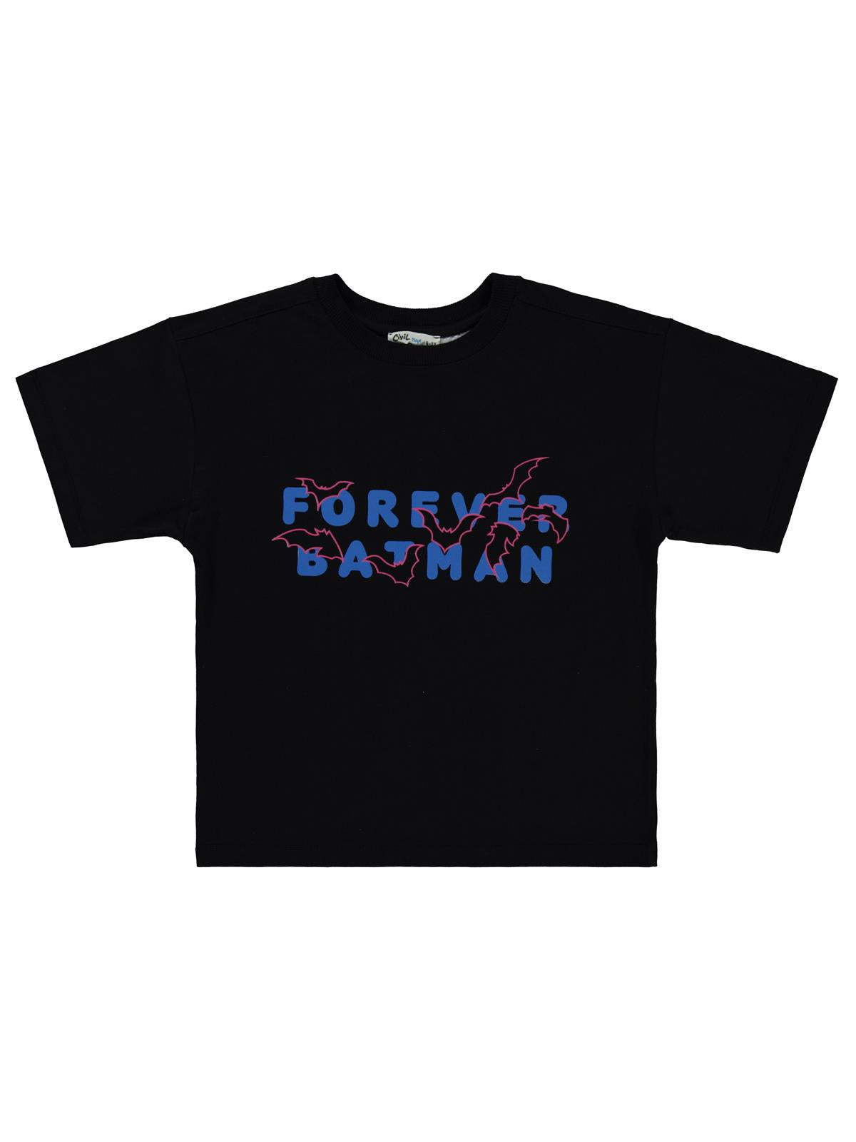 Batman Forever Baskılı 10-13 Yaş Tişört - Siyah