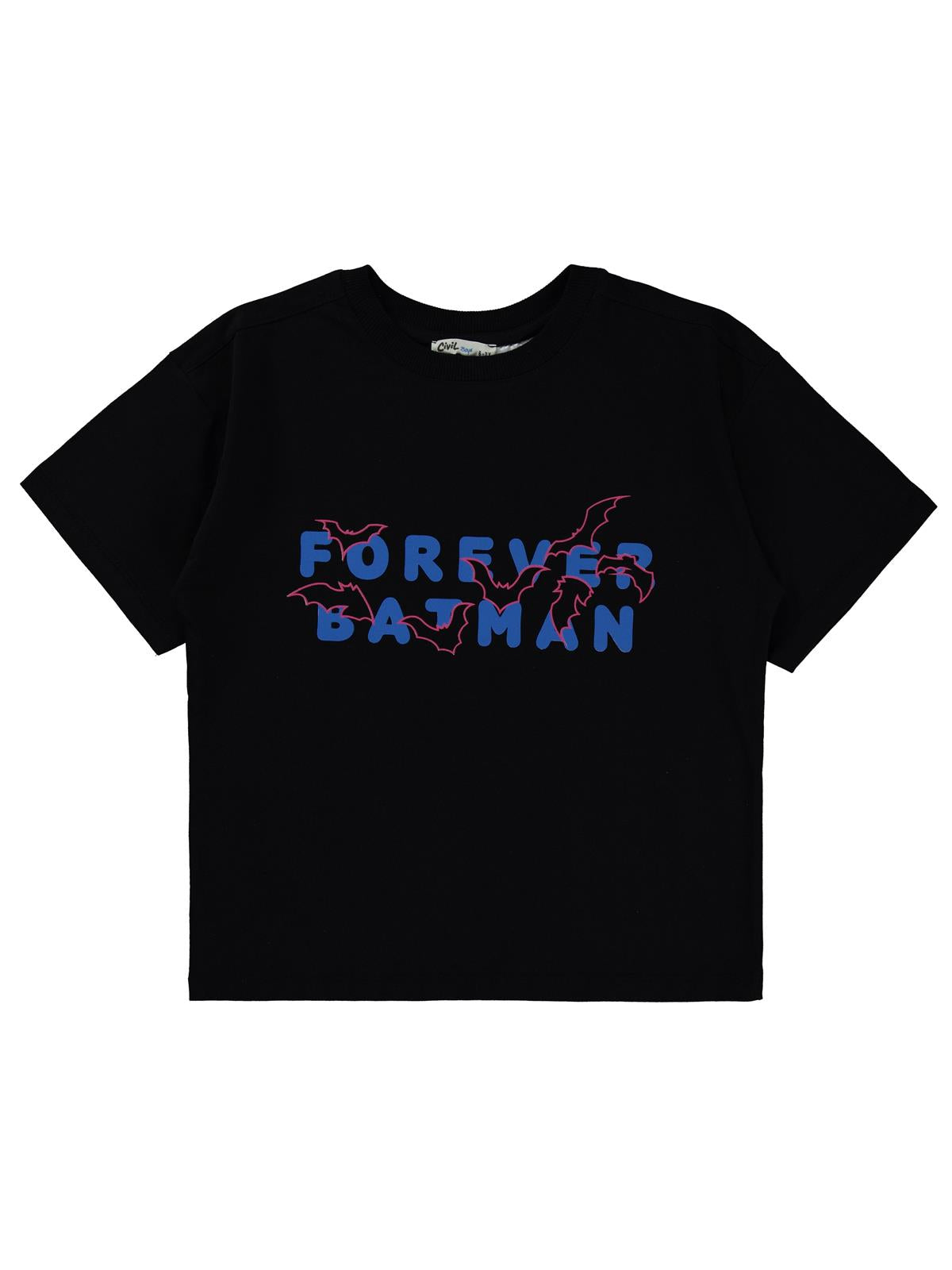 Batman Forever Baskılı 10-13 Yaş Tişört - Siyah