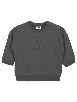 Civil Baby Teddy Baskılı 6-18 Ay Sweatshirt - Gri