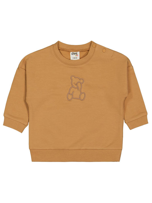 Civil Baby Teddy Baskılı 6-18 Ay Sweatshirt - Hardal