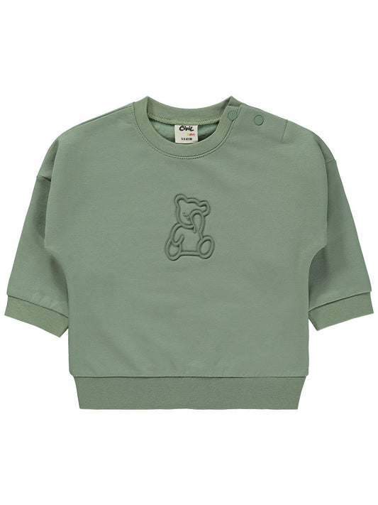 Civil Baby Teddy Baskılı 6-18 Ay Sweatshirt - Yeşil