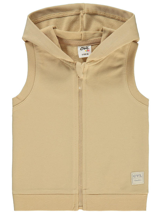Civil Baby Civil Basic Timeless Kapüşonlu 6-18 Ay Yelek - Kahverengi