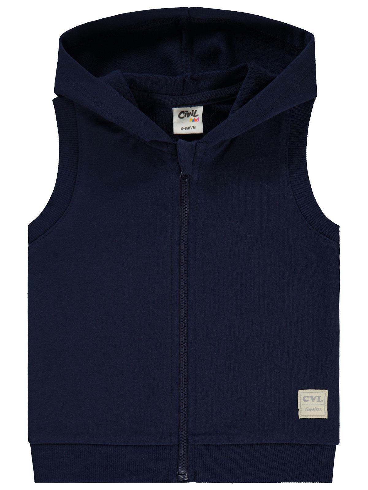 Civil Baby Civil Basic Timeless Kapüşonlu 6-18 Ay Yelek - Kahverengi