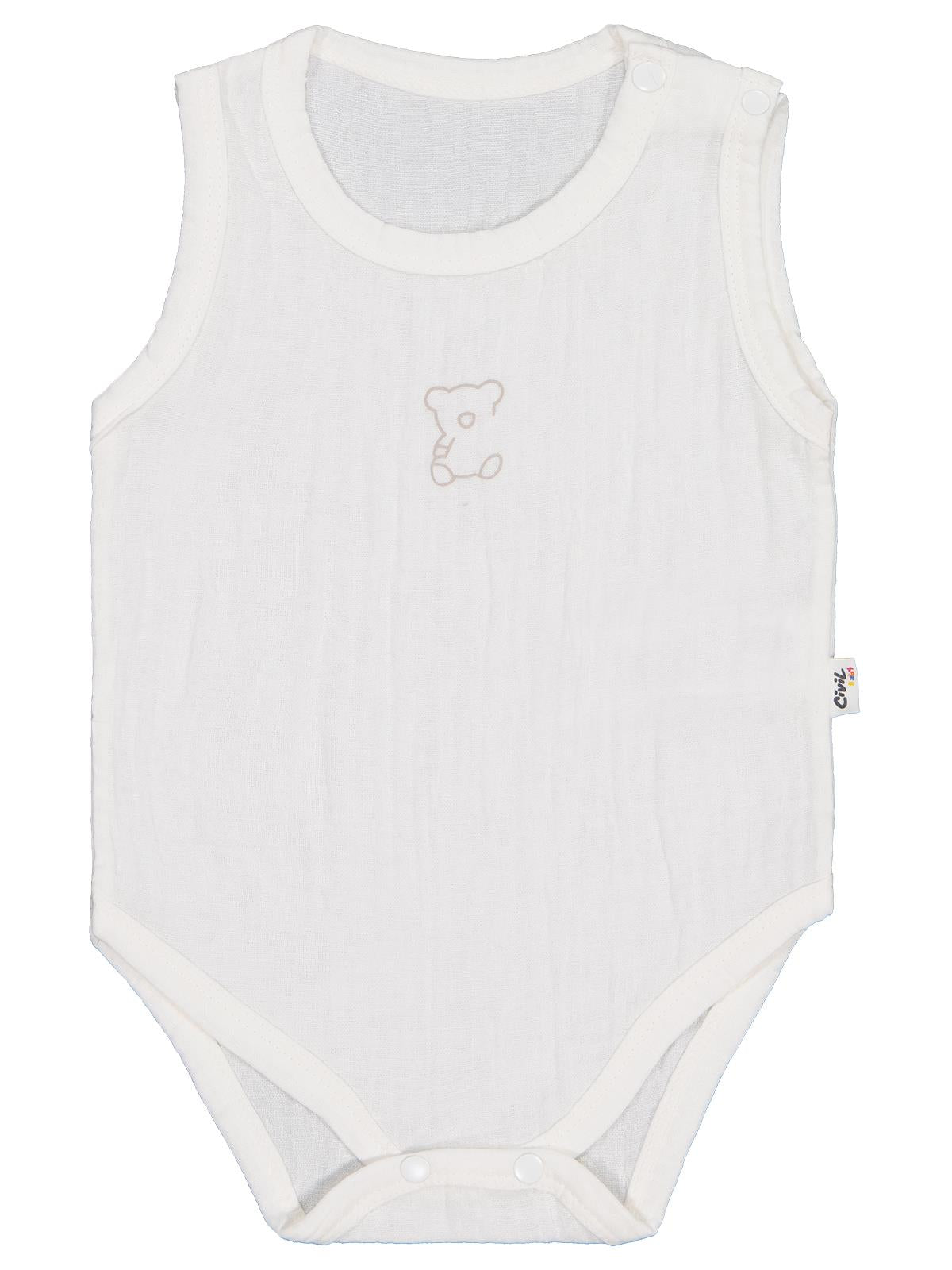 Civil Baby Ayıcık Baskılı 1-18 Ay Çıtçıtlı Badi - Pembe