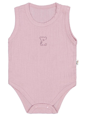 Civil Baby Ayıcık Baskılı 1-18 Ay Çıtçıtlı Badi - Pembe