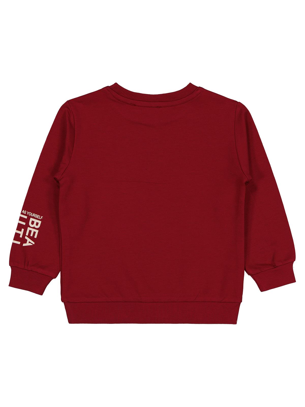 Civil Kız Çocuk Basic Sweatshirt | 2 İp Uzun Kol Bisiklet Yaka | Okul Kreş ve Günlük Kullanım - Bordo