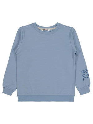 Civil Kız Çocuk Basic Sweatshirt | 2 İp Uzun Kol Bisiklet Yaka | Okul Kreş ve Günlük Kullanım - Mavi