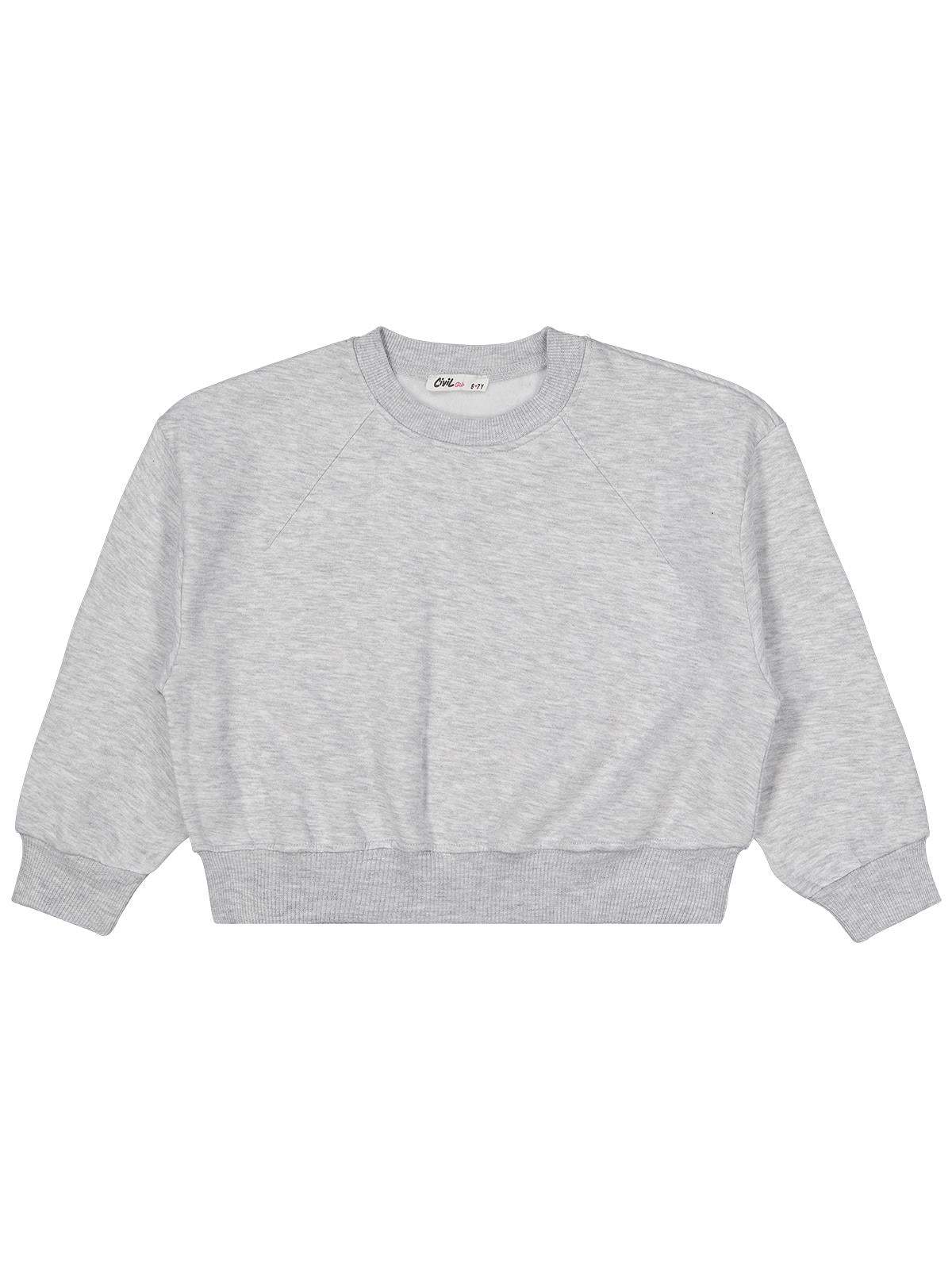 Civil Girls Düz 6-9 Yaş Sweatshirt - Gri