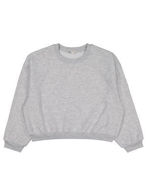 Civil Girls Kız Çocuk Düz Sweatshirt | 3 İp Uzun Kol Bisiklet Yaka | Okul Kreş ve Günlük Kullanım - Gri