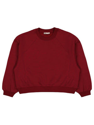 Civil Kız Çocuk Düz Sweatshirt | 3 İp Uzun Kol Bisiklet Yaka | Okul Kreş ve Günlük Kullanım - Bordo