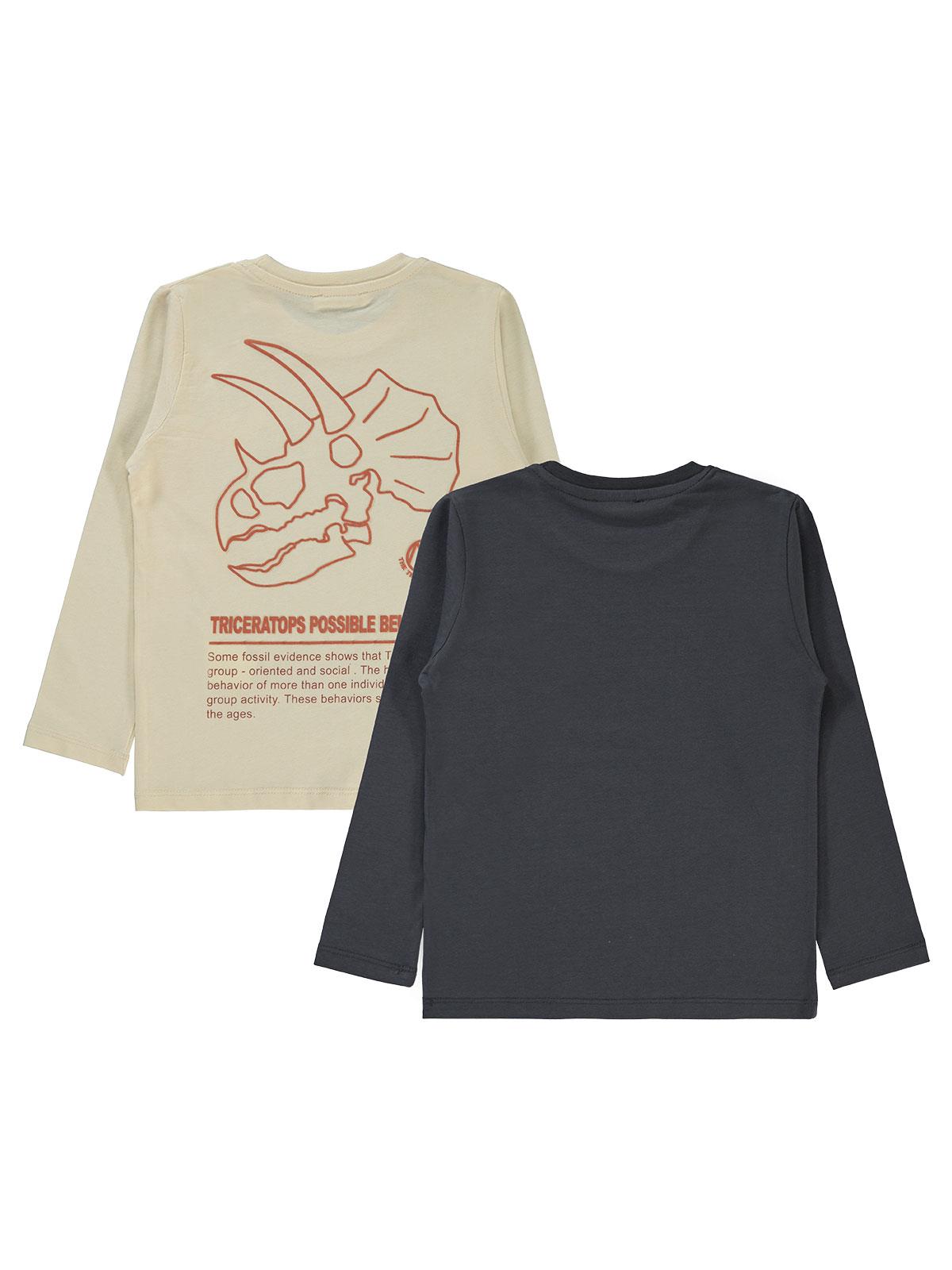 Civil Boys Dino  Baskılı 2'li 5-13 Yaş Sweatshirt