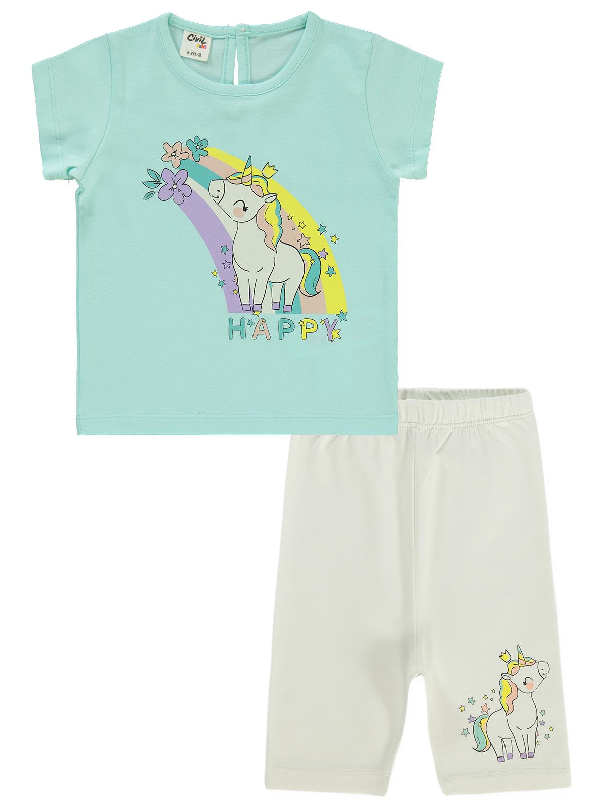 Civil Baby Unicorn Baskılı 3'lü Set  2'li 6-18 Ay Takım