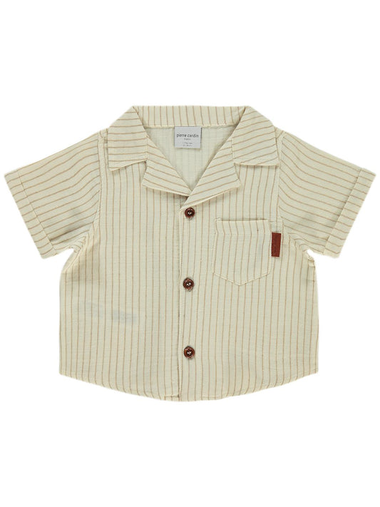 Pierre Cardin Çizgili 2-5 Yaş Gömlek - Kahve