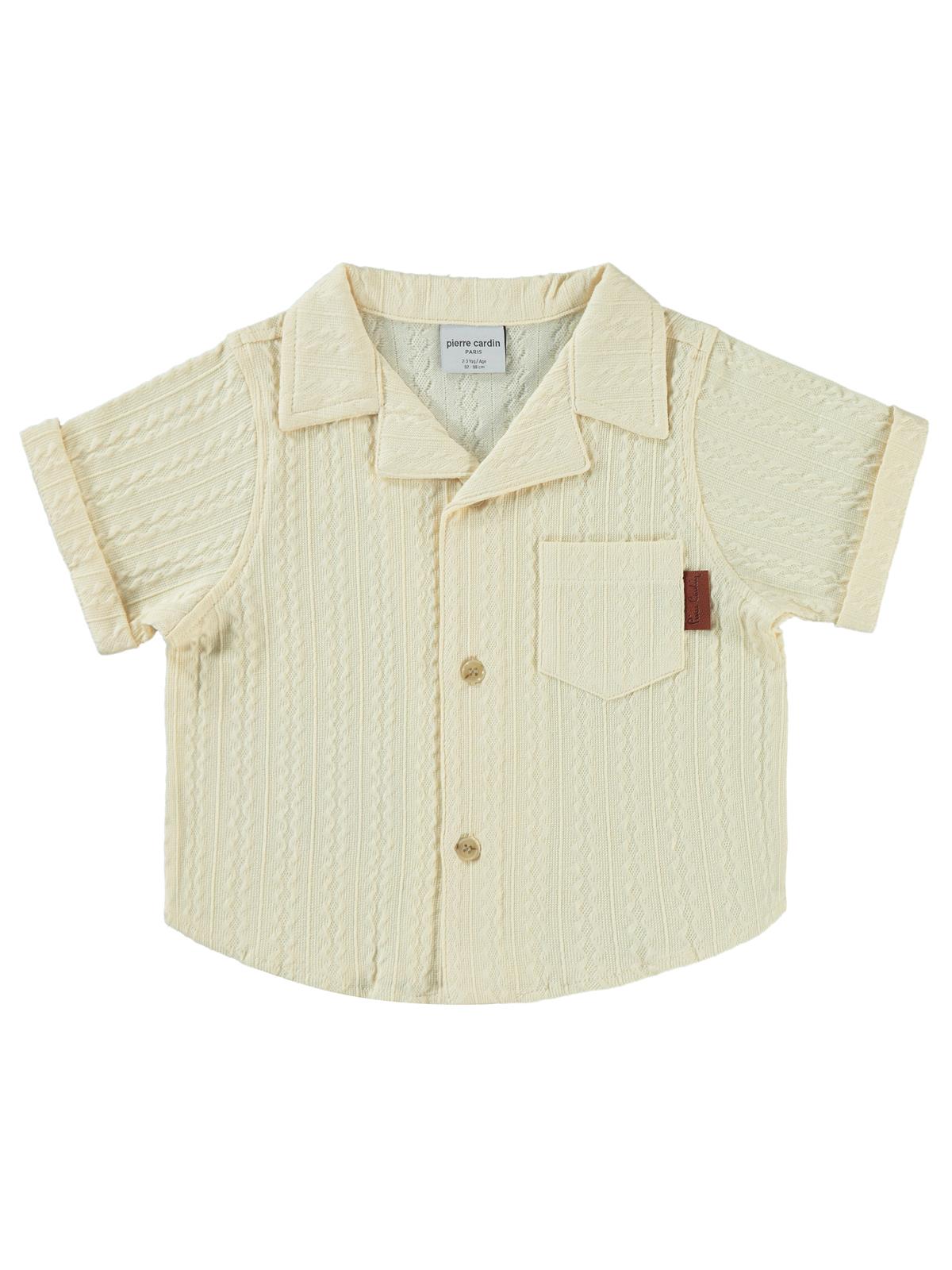Pierre Cardin Kendinden Çizgili 2-5 Yaş Gömlek - Bej