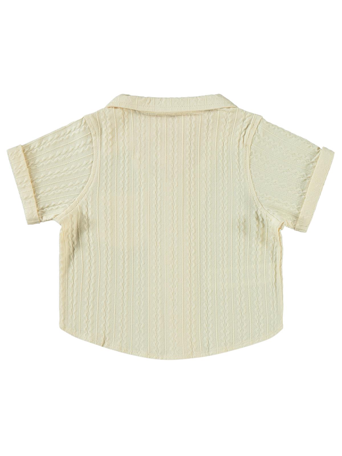 Pierre Cardin Kendinden Çizgili 2-5 Yaş Gömlek - Bej