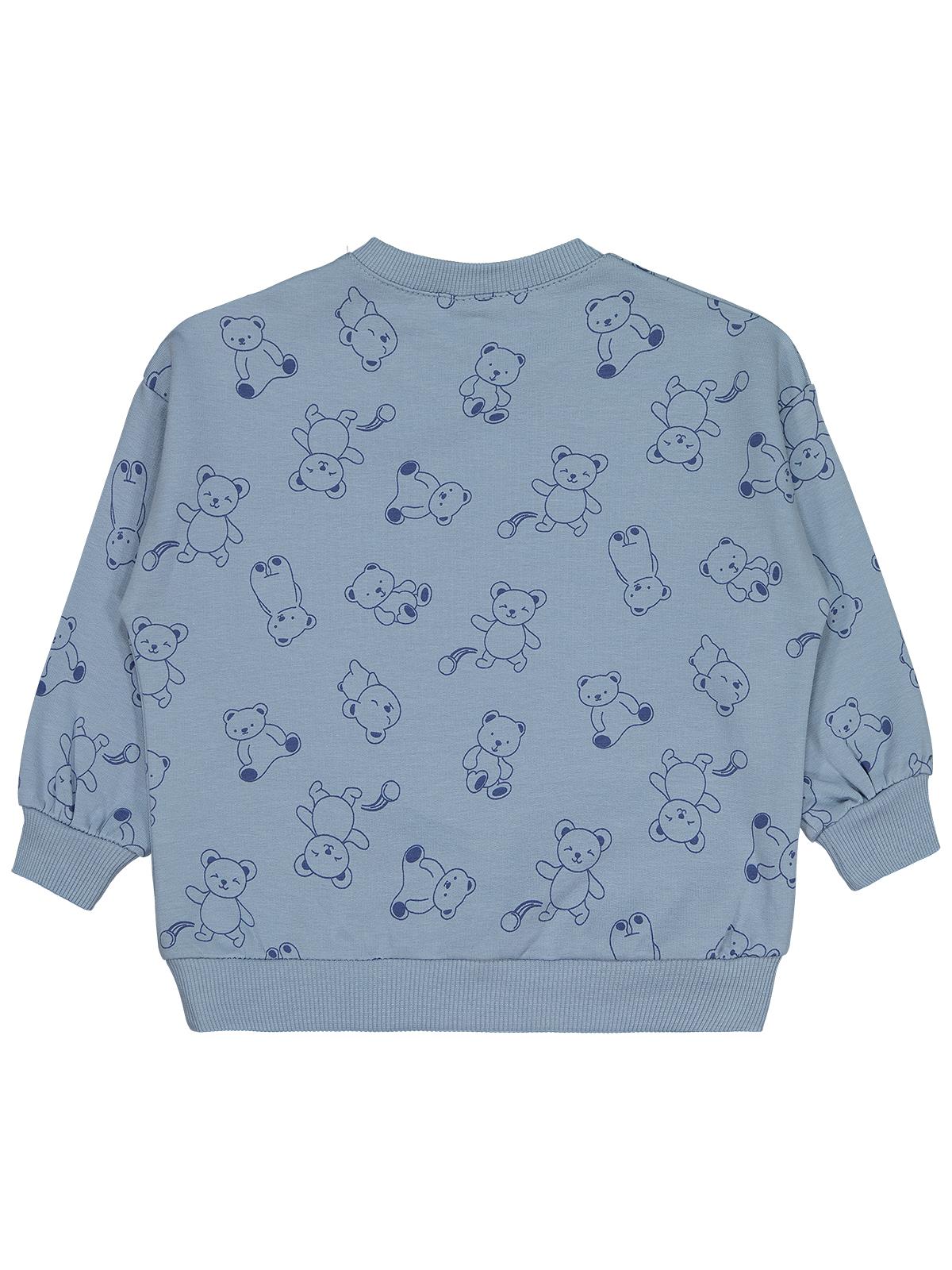 Civil Baby Kontür Ayı Empirme 6-18 Ay Sweatshirt - Mavi