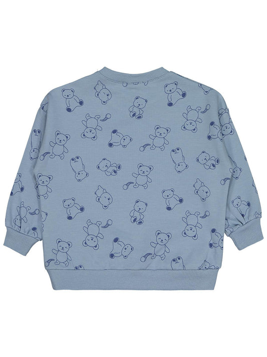 Civil Baby Kontür Ayı Empirme 6-18 Ay Sweatshirt - Mavi