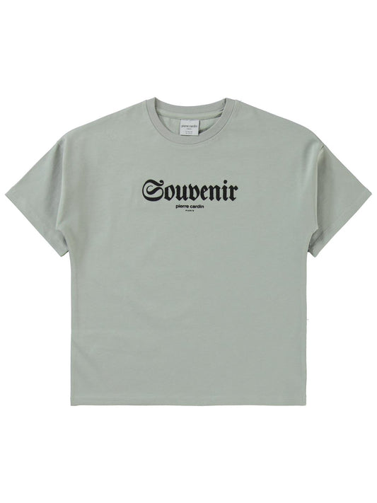 Pierre Cardin Souvenir Baskılı 6-9 Yaş Tişört - Gri