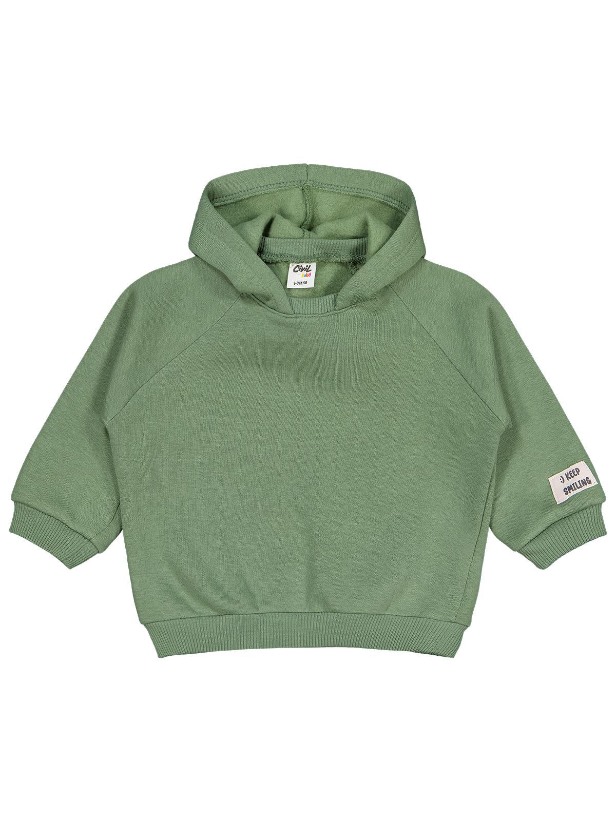 Civil Baby Keep Smiling Etiketli Basic 6-18 Ay Sweatshirt - Kahverengi