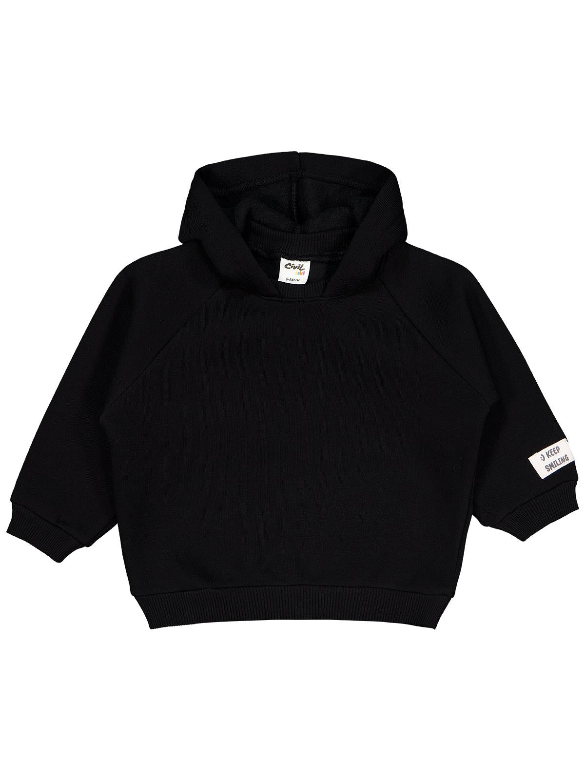 Civil Baby Keep Smiling Etiketli Basic 6-18 Ay Sweatshirt - Kahverengi