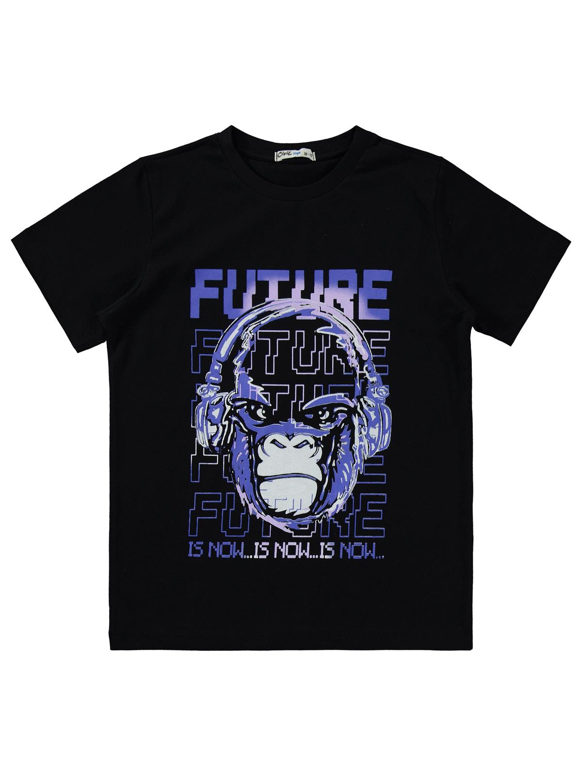 Civil Boys Future Baskılı 10-13 Yaş Pijama Takımı - Siyah