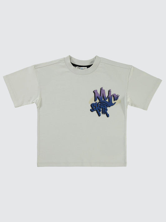 Civil Boys NYC Baskılı 6-9 Yaş Tişört - Gri