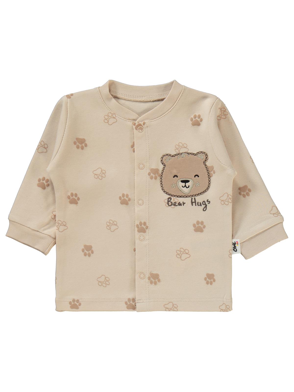 Civil Baby Pati Ayıcık Baskılı 1-6 Ay Pijama Takımı - Fil Dişi