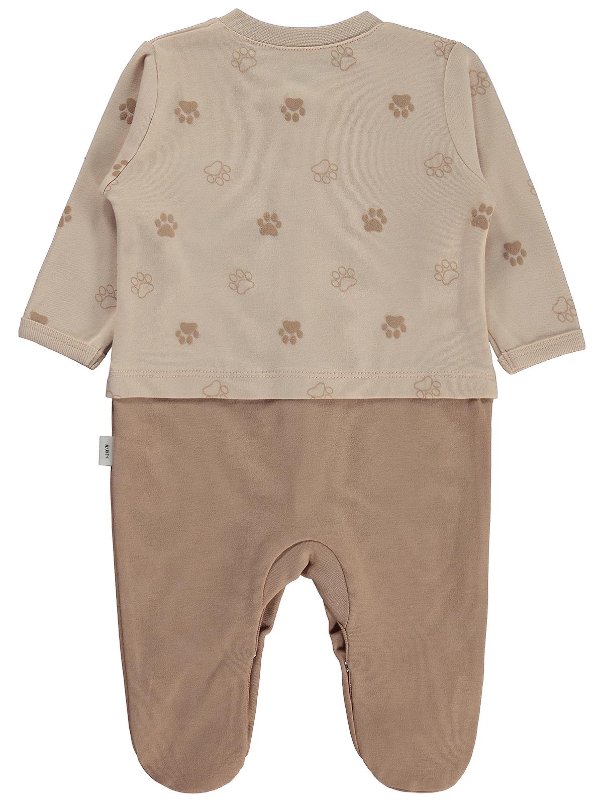 Civil Baby Pati Ayıcık Baskılı 1-6 Ay Tulum - Fil Dişi