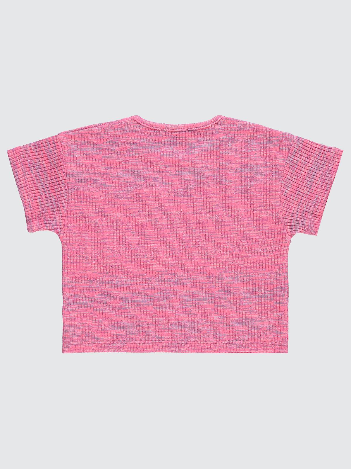 Civil Girls Renkli Melanjlı Kaşkorse 6-9 Yaş Tişört - Pudra