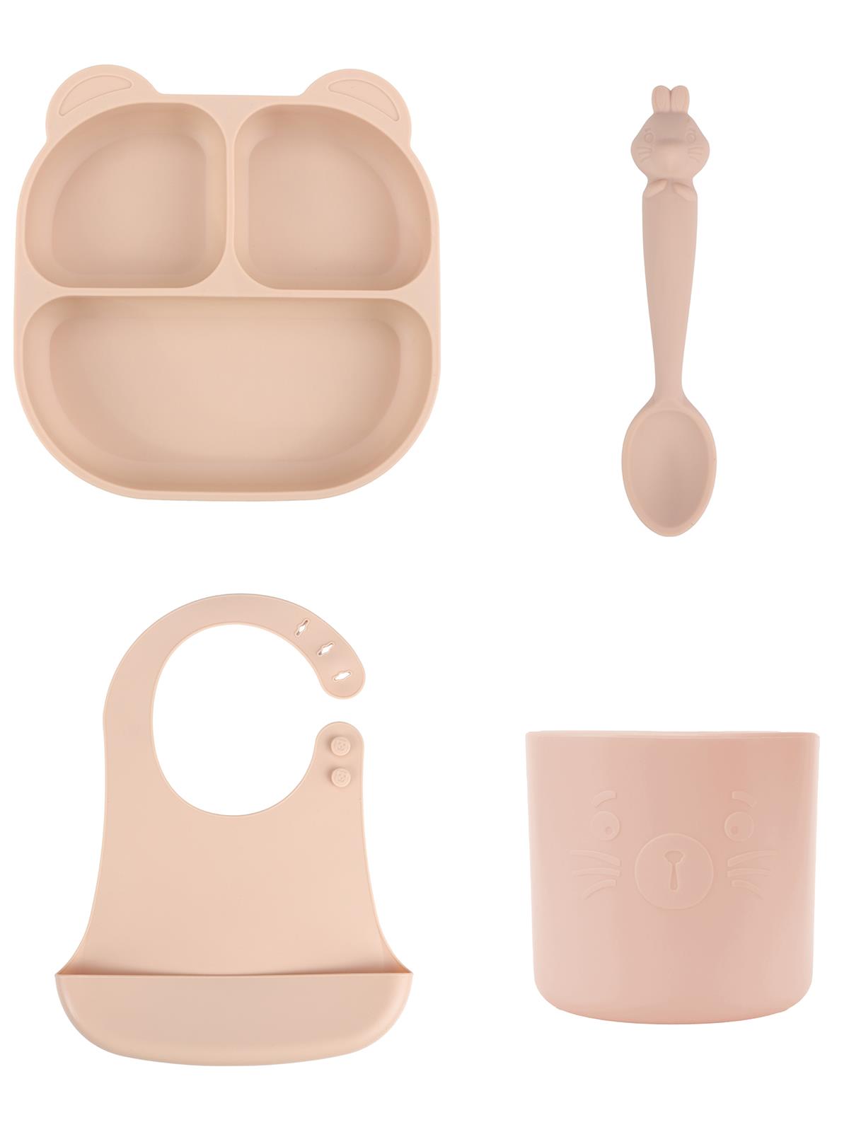 Pandish Mamma Beslenme Seti 4'lü - Pembe
