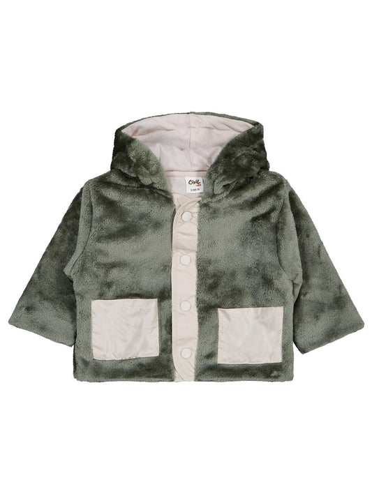Civil Baby Kapüşonlu 6-18 Ay Hırka - Haki