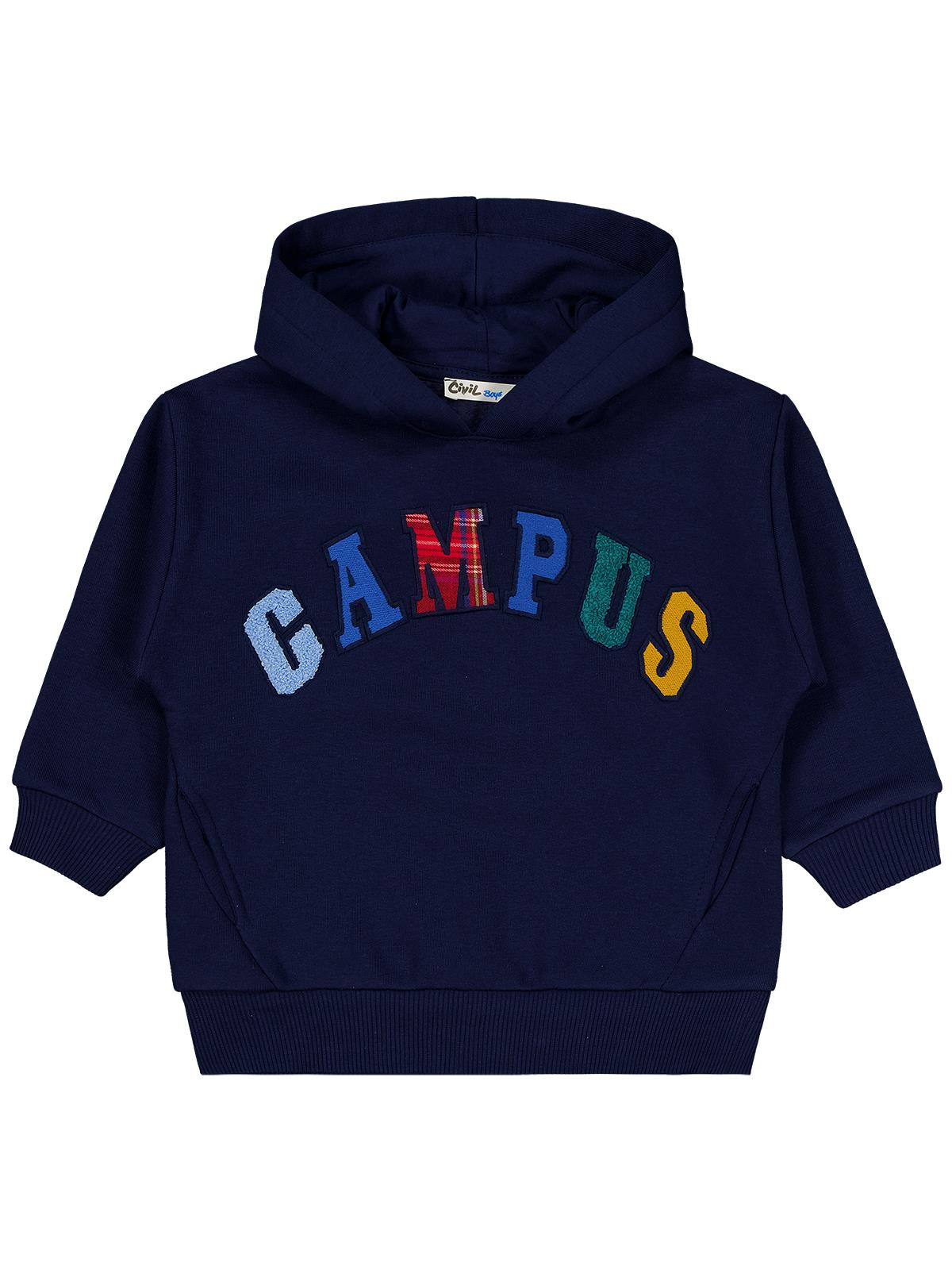 Civil Boys Erkek Çocuk Campus Nakışlı 2-5 Yaş Sweatshirt - Lacivert