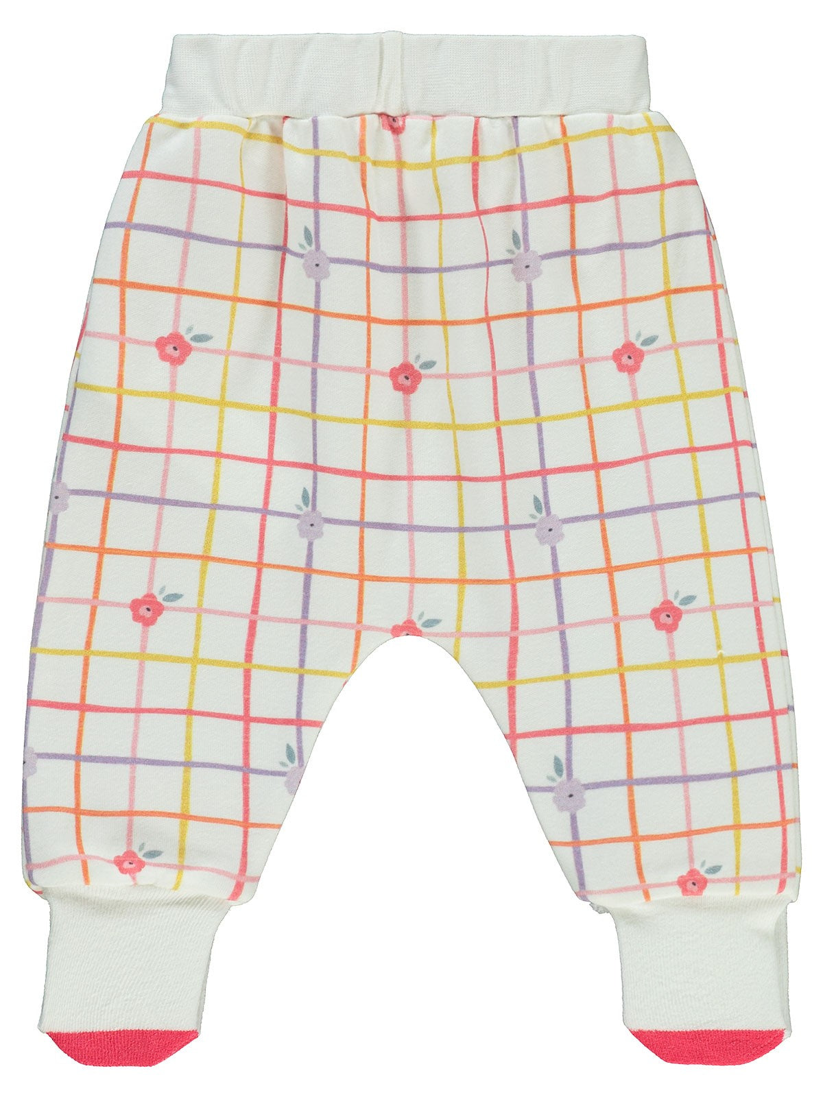 Civil Baby Kareli Çiçek Baskılı 1-6 Ay Tek Alt Bebe - Ekru