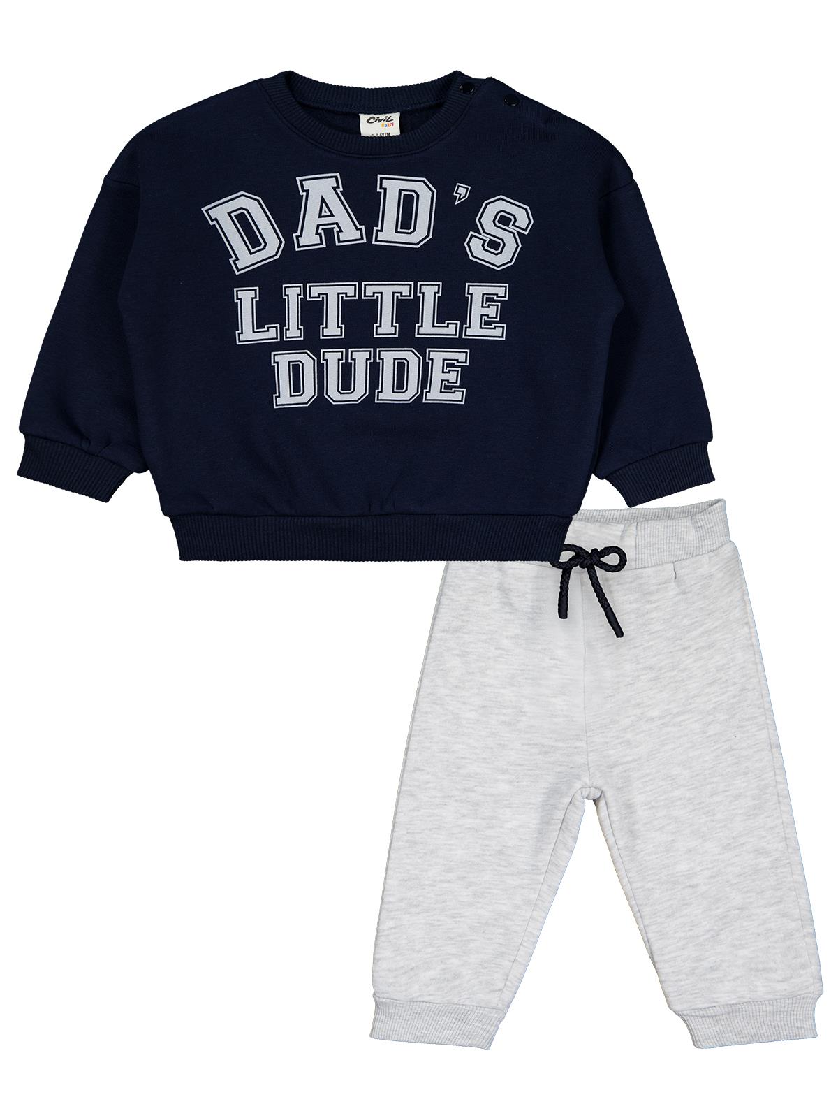 Civil Baby Dad's Little Dude  6-18 Ay Takım - Lacivert