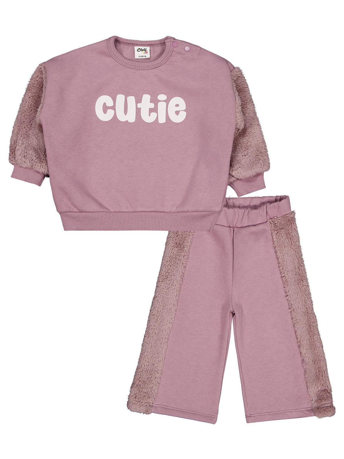 Civil Baby Cutie Baskılı 6-18 Ay Takım - Lila