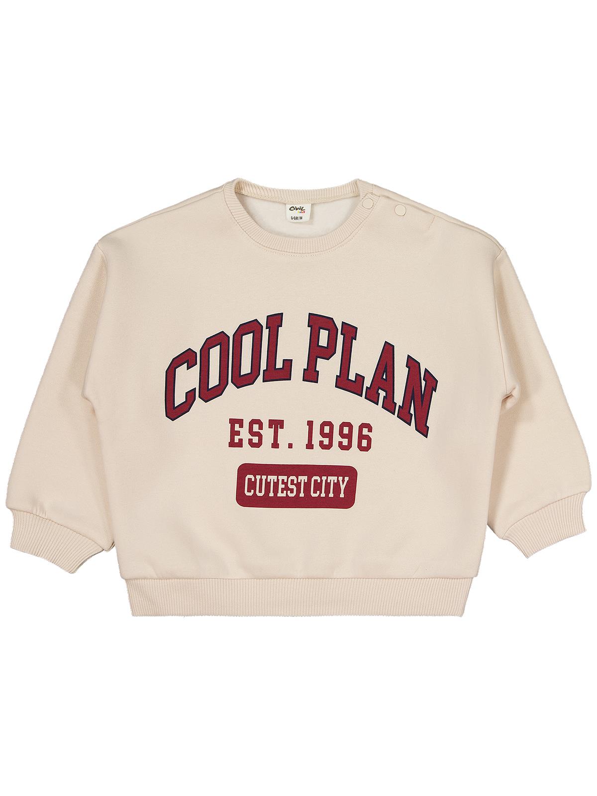 Civil Baby Cool Plan Baskılı 6-18 Ay Takım - Bordo