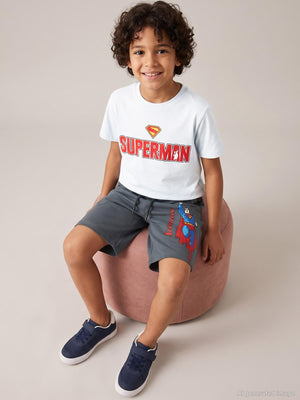 Süperman Baskılı 10-13 Yaş Kapri - Gri
