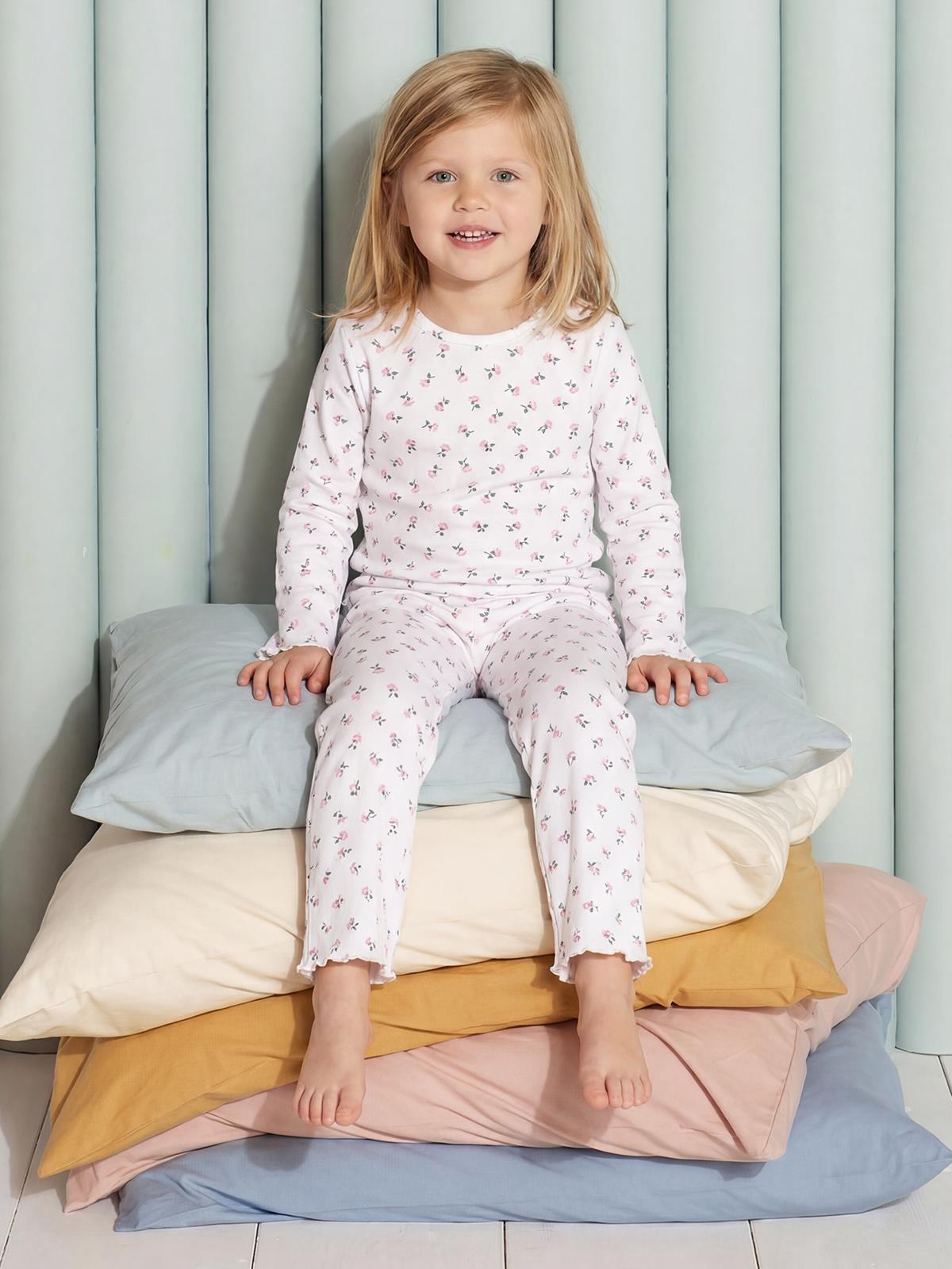 Civil Girls Çiçek Desenli 6-9 Yaş Pijama Takımı - Ekru