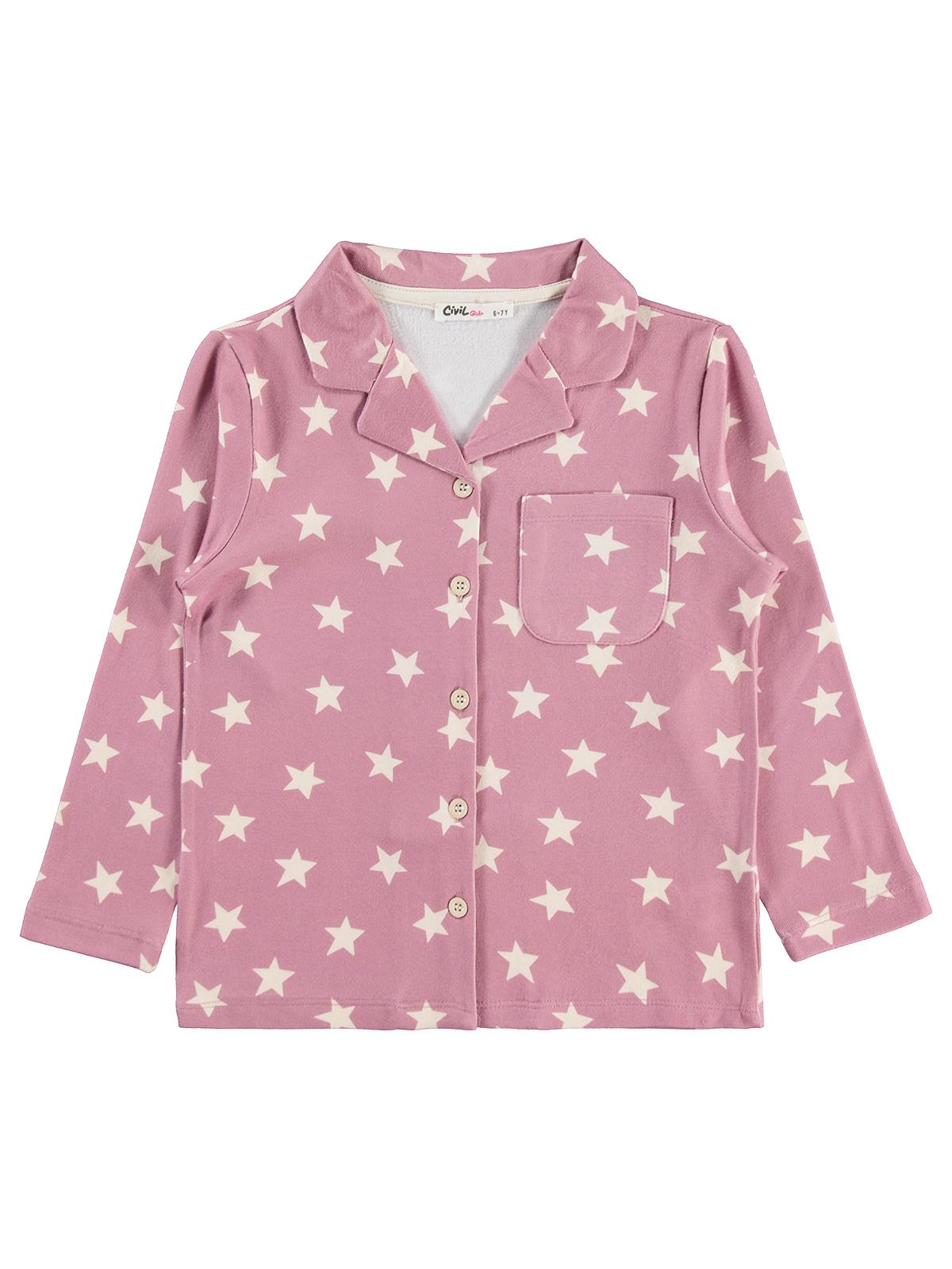 Civil Girls Yıldızlı 10-13 Yaş Pijama Takımı - Pembe