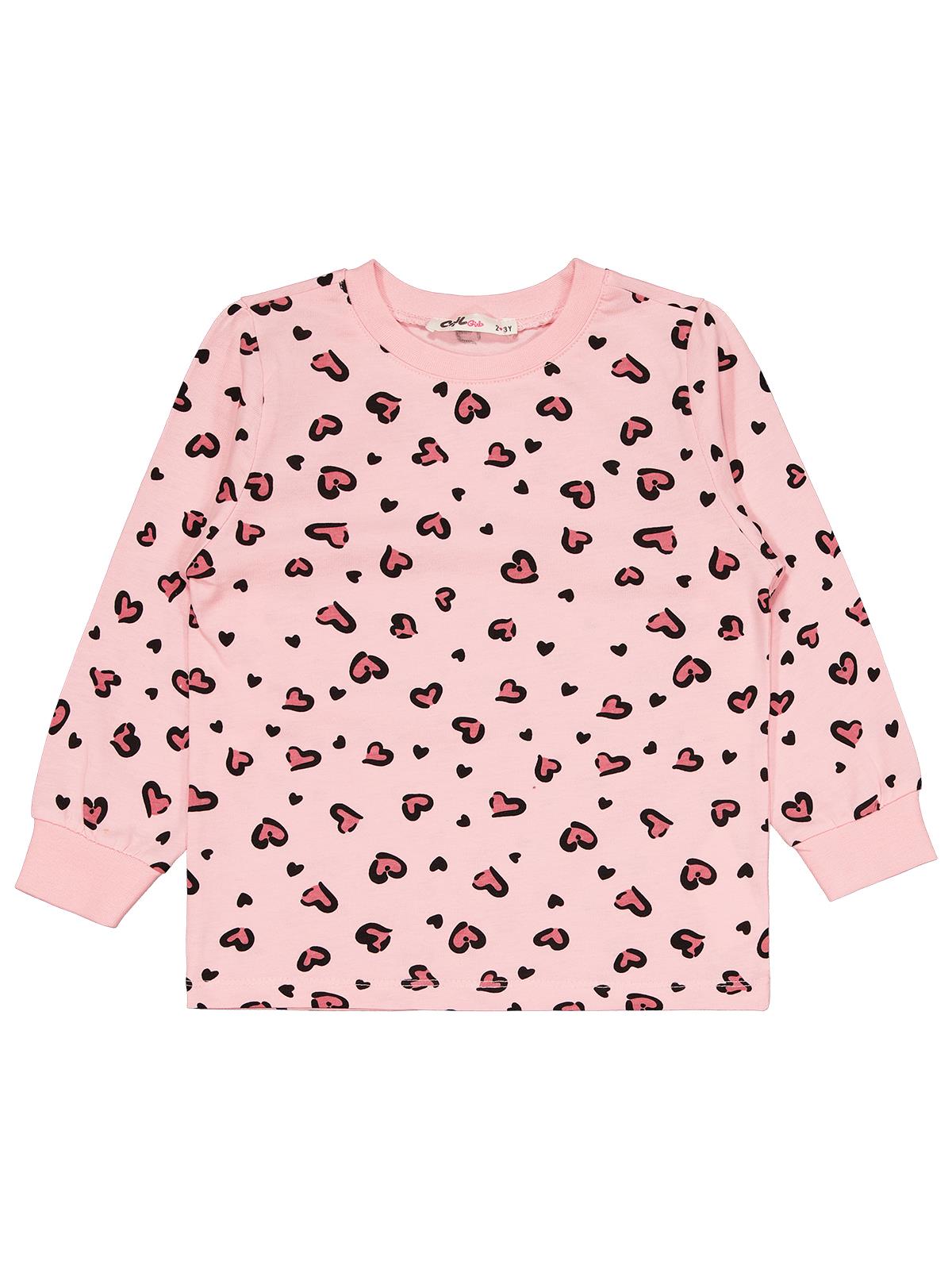 Civil Girl Kız Çocuk Leopar Pijama Takımı | Süprem Uzun Kol Bisiklet Yaka | Okul Kreş ve Günlük Kullanım - Pembe