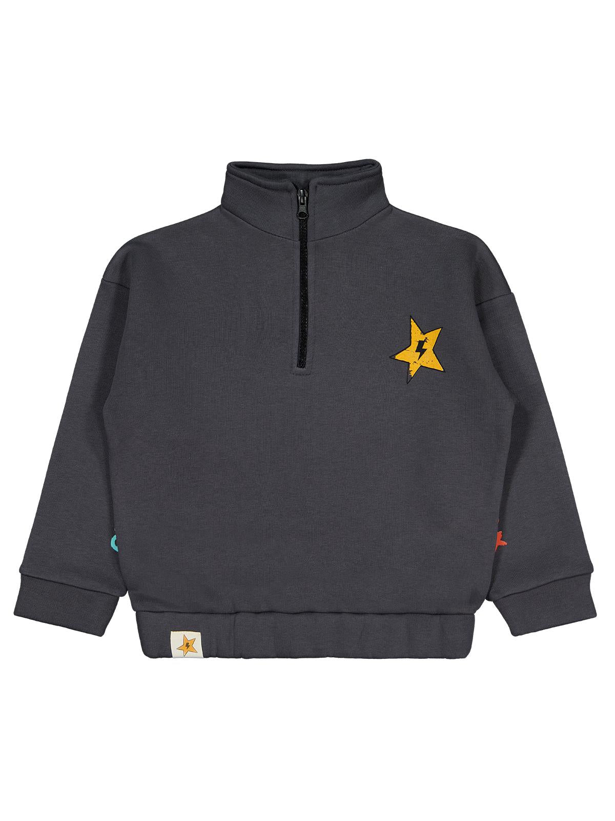 Civil Boys Relax Yıldız Baskılı 6-9 Yaş Sweatshirt - Gri